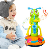 Electric Caterpillar Saxophone Toy – Musical Dancing Toy with Lights, Obstacle Avoidance & Educational Fun Gift for Kids