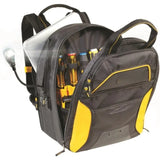 33-Pocket Lighted Tool Backpack – USB Charging Professional Tool Bag | Heavy-Duty Contractor & Technician Pack