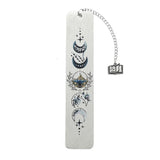 Stainless Steel Moon Crescent Bookmark – Vintage Metal Page Marker with Elegant Pattern
