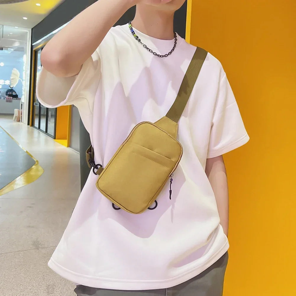 Men’s Moto Biker Chest Crossbody Bag — Outdoor Sports Sling Messenger Shoulder Pack