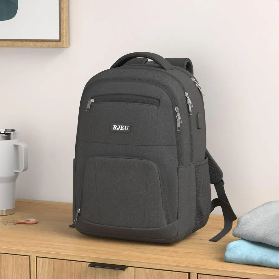 15.6" Anti-Theft School Laptop Backpack – USB Charging Water-Resistant Bookbag for Teen Boys | Ergonomic College Study Daypack