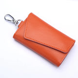 Genuine Leather Keychain Organizer – Unisex Car Key Wallet & Mini Card Holder Pouch