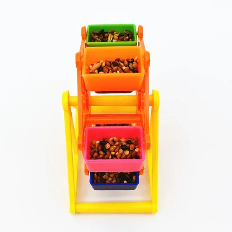 Bird Foraging Windmill Toy – Creative Rotating Parrot Feeder, Colorful Intelligence Training & Pecking Cage Toy