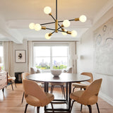 Modern Sputnik Linear LED Chandelier – 8/12 Light Pendant Ceiling Fixture for Stylish Home Interiors