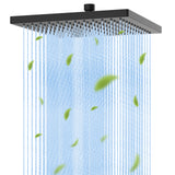 Rain Shower Head – 12″ Square High-Pressure Rainfall Shower with Adjustable Brass Joint