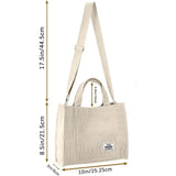 Corduroy Tote Bag for Women – Small Satchel Mini Tote Crossbody Handbag for School, Work & Travel