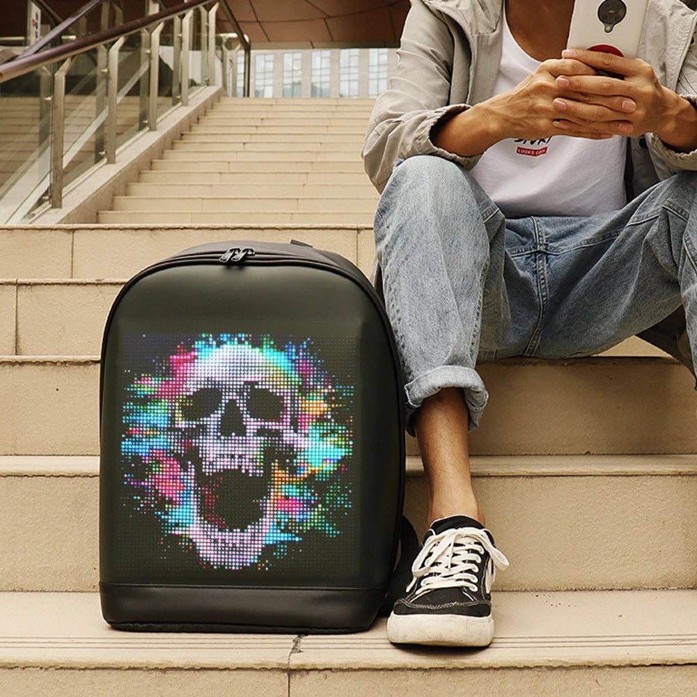 LED Screen Display Backpack – Wireless Business & Travel Laptop Backpack for Men and Women