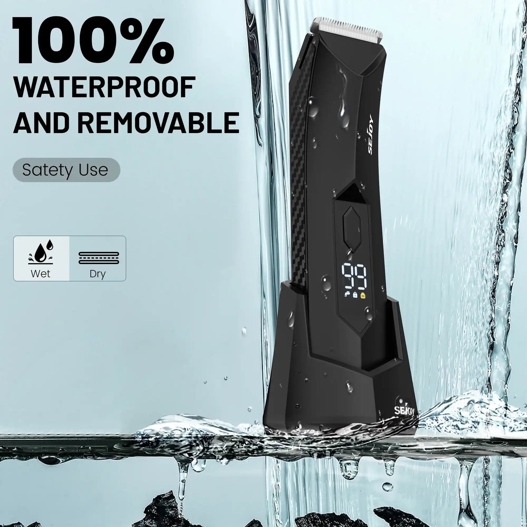 Sejoy Cordless Hair & Body Grooming Kit for Men – Rechargeable Hair Clipper, Beard Trimmer, Nose/Ear Trimmer & LED Display