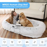 Human Dog Bed (71" x 45" x 12") – Oversized Faux Fur Washable Pet Bed for People & Pets