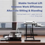 MLG 32-Inch Desk Converter – Height Adjustable Sit-to-Stand Riser with Wide Keyboard Tray for Dual Monitor & Laptop Setup