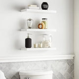 Rustic Wood Floating Wall Shelves – Wall-Mounted Storage Display for Bathroom, Bedroom & Kitchen