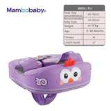 Baby Swimming Float with Crotch Strap & Sunshade – Mambobaby Solid Core Inflation-Free Swim Ring for 0–7 Years Old