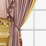 American Combination Color Thickened Flanged Cloth Floor-Length Curtains – 2 Panel Set