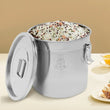 21 L Stainless Steel Large Capacity Food Storage Bin – Airtight Rice & Grain Container with Silicone Seal & Lock Clips
