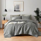 Solid Color Floral Comforter Set – Lightweight & Breathable Microfiber Bedding (Queen / All-Season / Machine Washable)