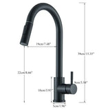 1- Product Title: Matte Black Pull-Out Kitchen Faucet – Deck Mounted Mixer Tap with Stream & Shower Modes