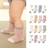 Infant Cartoon Cotton Socks – 4-Piece Baby Boy Socks Set with Thin Breathable Fabric for Summer & Autumn Wear