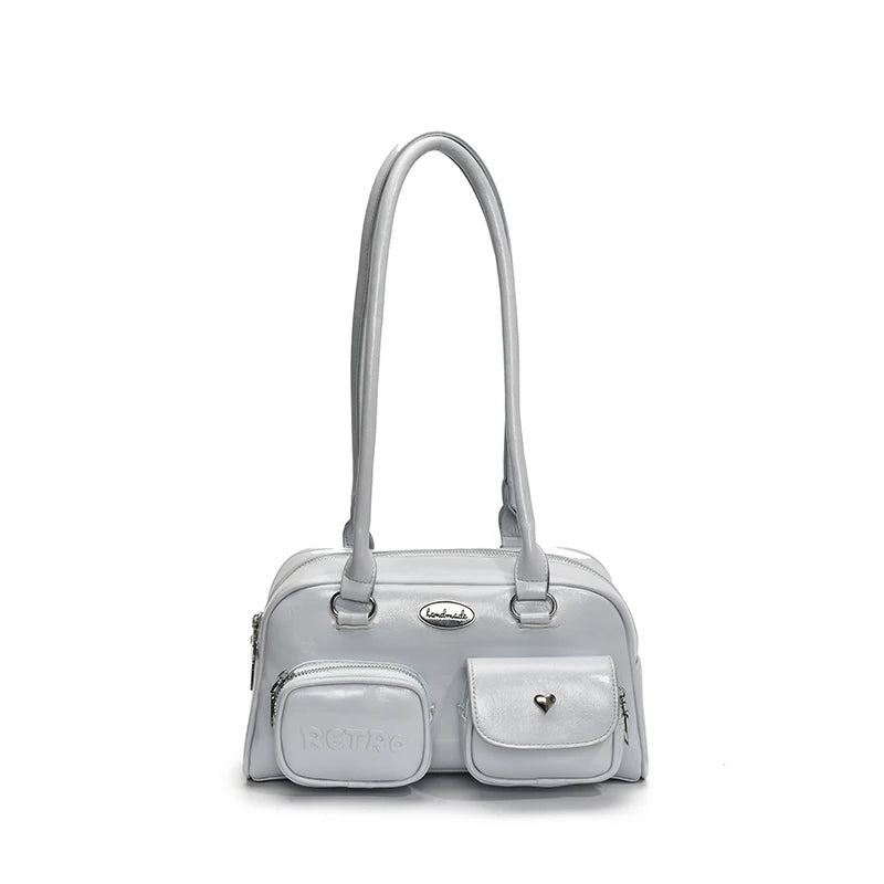 Retro Y2K Under-Arm PU Leather Bag for Women – Multi-Pocket Shoulder Tote & Casual Designer Satchel