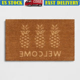 Welcome Pineapple Doormat – Outdoor Coir Mat with Tropical Design (30 × 18 inches, Medium Pile)