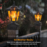 Waterproof Outdoor Solar Flame Post Light – Flickering Flame LED Lantern for Garden & Patio (Fits 4x4 / 5x5 / 6x6 Wooden Posts)