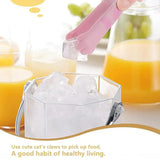 Japanese Cat Paw-Shape Stainless Steel Food Tongs – Cute Cartoon Meal & BBQ Clip