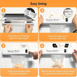 3-in-1 Automatic Vacuum Sealer Machine – LED Display, 10 Vacuum Bags & Multi-Functional Food Saver