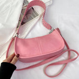 Studded Decor Under-Arm Satchel Bag – Adjustable Strap PU Leather Daily Shoulder Bag for Women