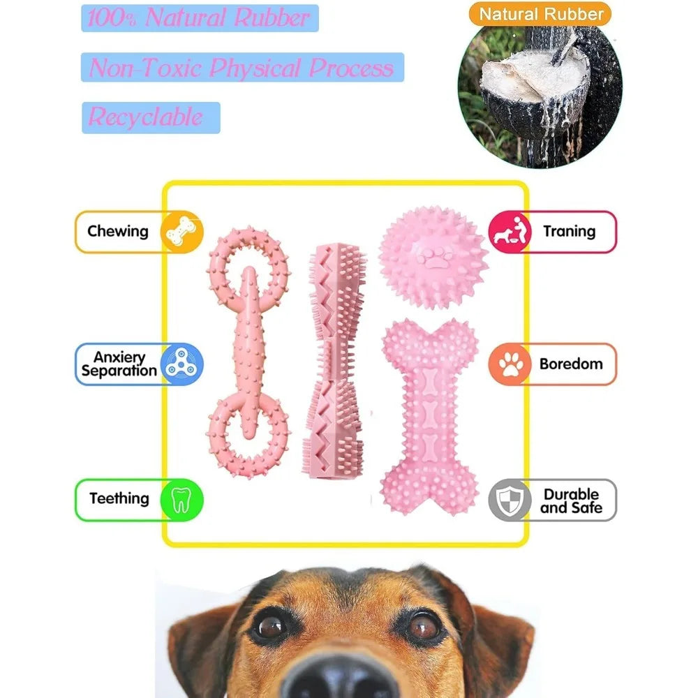 Puppy Teething Toys for Small Dogs (2–8 Months) – Soft Durable Chew Toys for Teeth Cleaning & Playtime