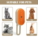 3-in-1 Steam Brush Cat & Dog Grooming Comb – Steamy Spray Hair Remover, Massage Comb & Pet Cleaning Tool