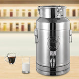 Bymaocar 5-Gallon Stainless Steel Beverage Dispenser Milk Can – Leak-Proof Lid, Heavy-Duty Design