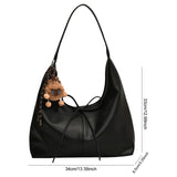 Women’s PU Leather Hobo Bag with Bow 🎀 – Trendy Solid Color Crescent Shoulder Bag & Mini Purse for Travel 💼✨