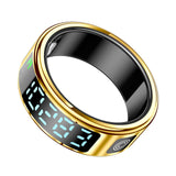 SR08 Stainless Steel Smart Ring – Digital Display Luxury Wearable in Black, Gold & Silver