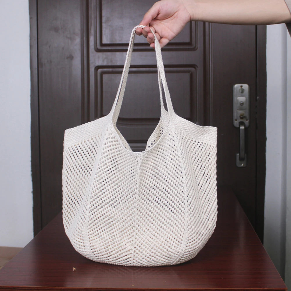 Women’s Knitted Shoulder Tote Bag – Large-Capacity Solid Color Handbag for Shopping & Everyday Use 👜✨