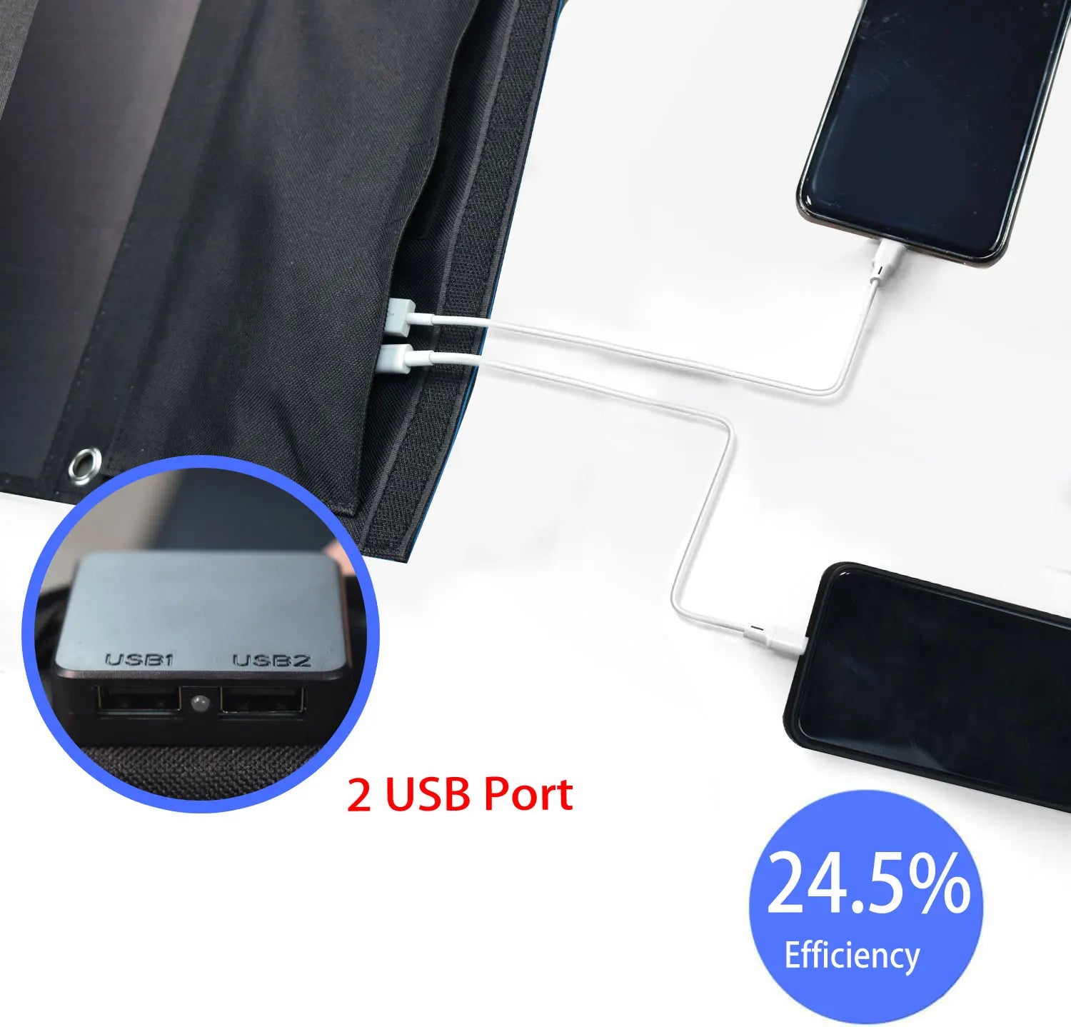 28W Folding Solar Panel – Dual USB Portable Solar Charger with SunPower Cells | Phone, Tablet & Power Bank Charging for Camping & Hiking