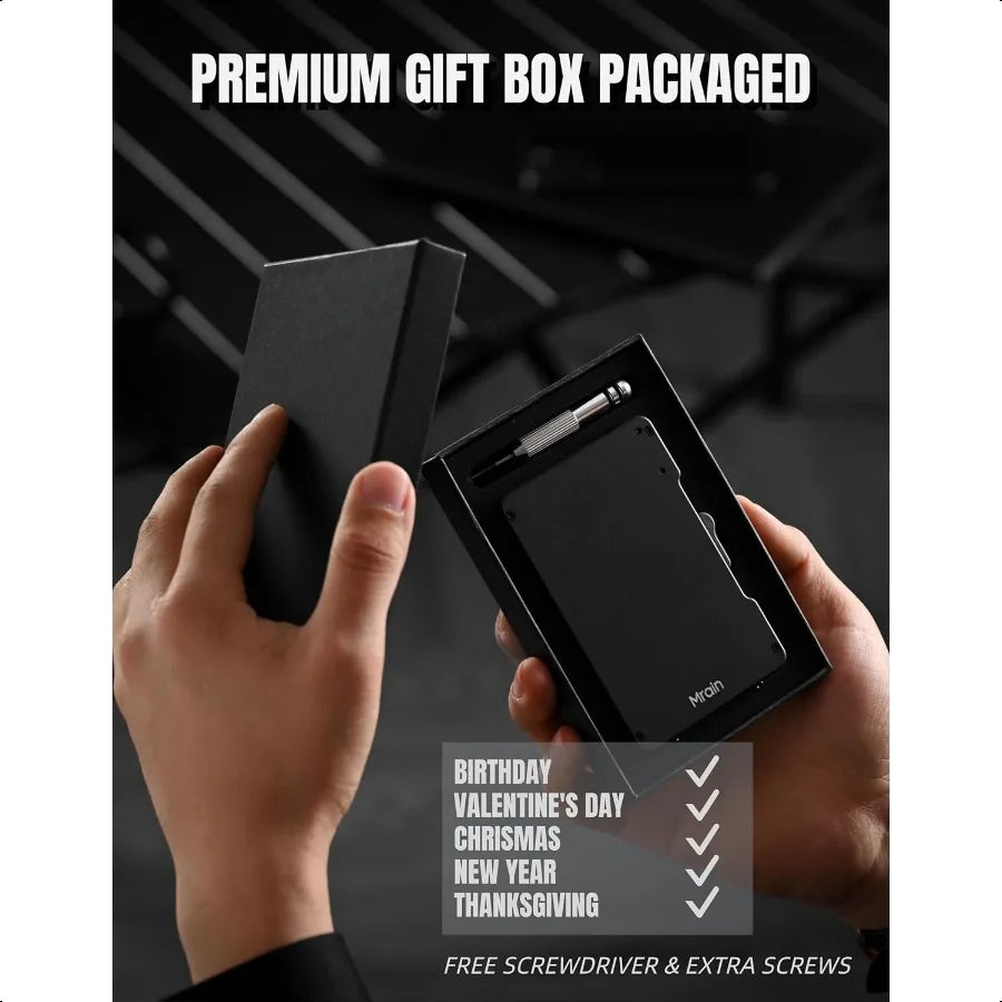 Slim Metal RFID Wallet for Men – Aluminum Pop-Up Credit Card Holder with Money Clip & Minimalist Design