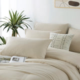 3-Piece Solid-Color All-Season Comforter Set – Ultra-Soft Breathable Bedding (1 Comforter + 1/2 Pillowcases)