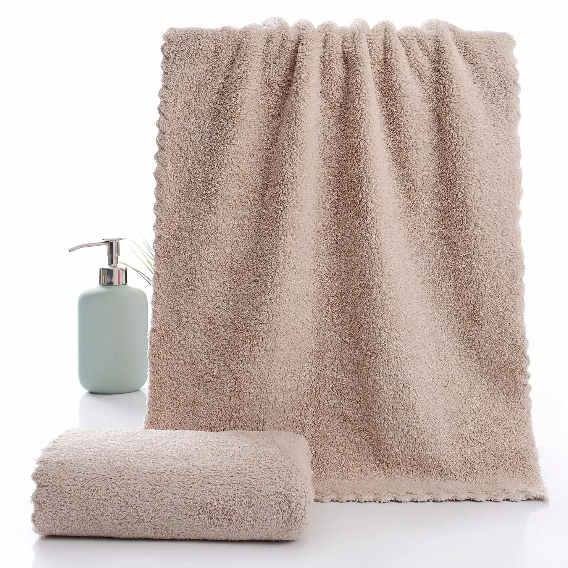 Coral Velvet Bath Towel Set – Soft, Plush & Highly Absorbent Household Towels