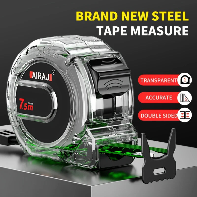 “Fluorescent Steel Tape Measure – High-Precision Wear-Resistant Measuring Tool with Straightedge Design”