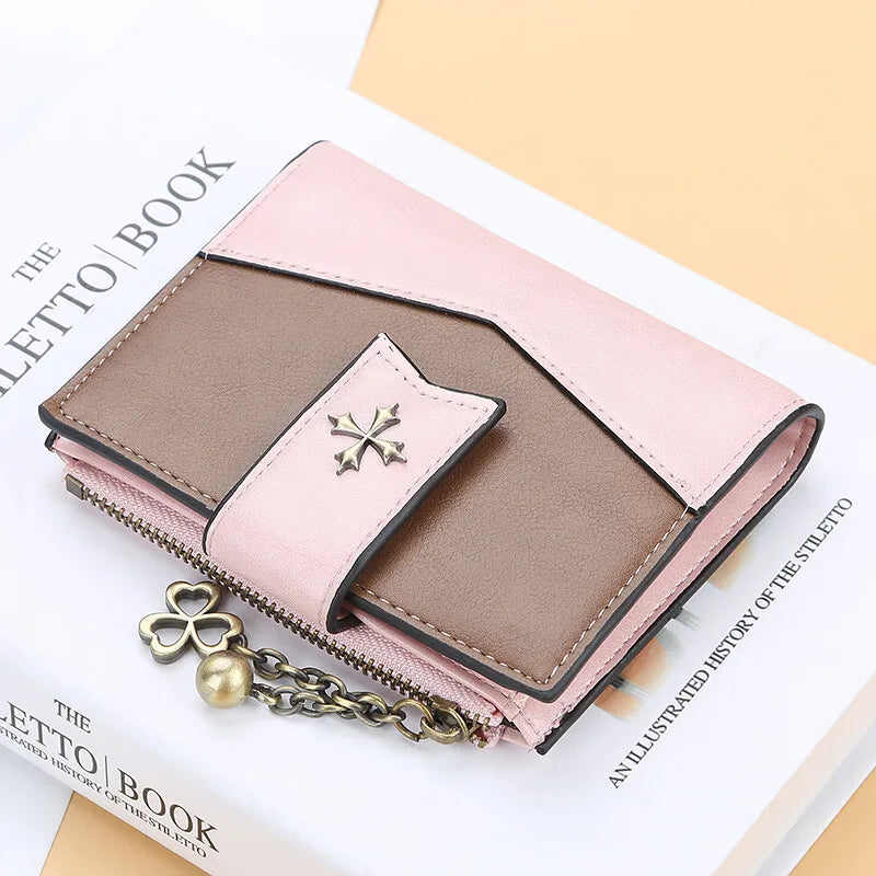 Casual Women’s PU Leather Wallet – Elegant Zipper Bifold Clutch Purse with Card Holder & Coin Pocket