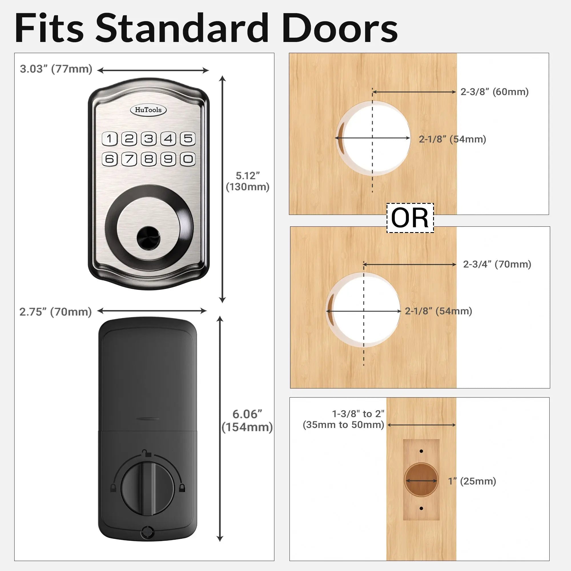 Smart Keypad Door Lock – Fingerprint Entry, Deadbolt with 20 Touch Codes & 20 User Profiles