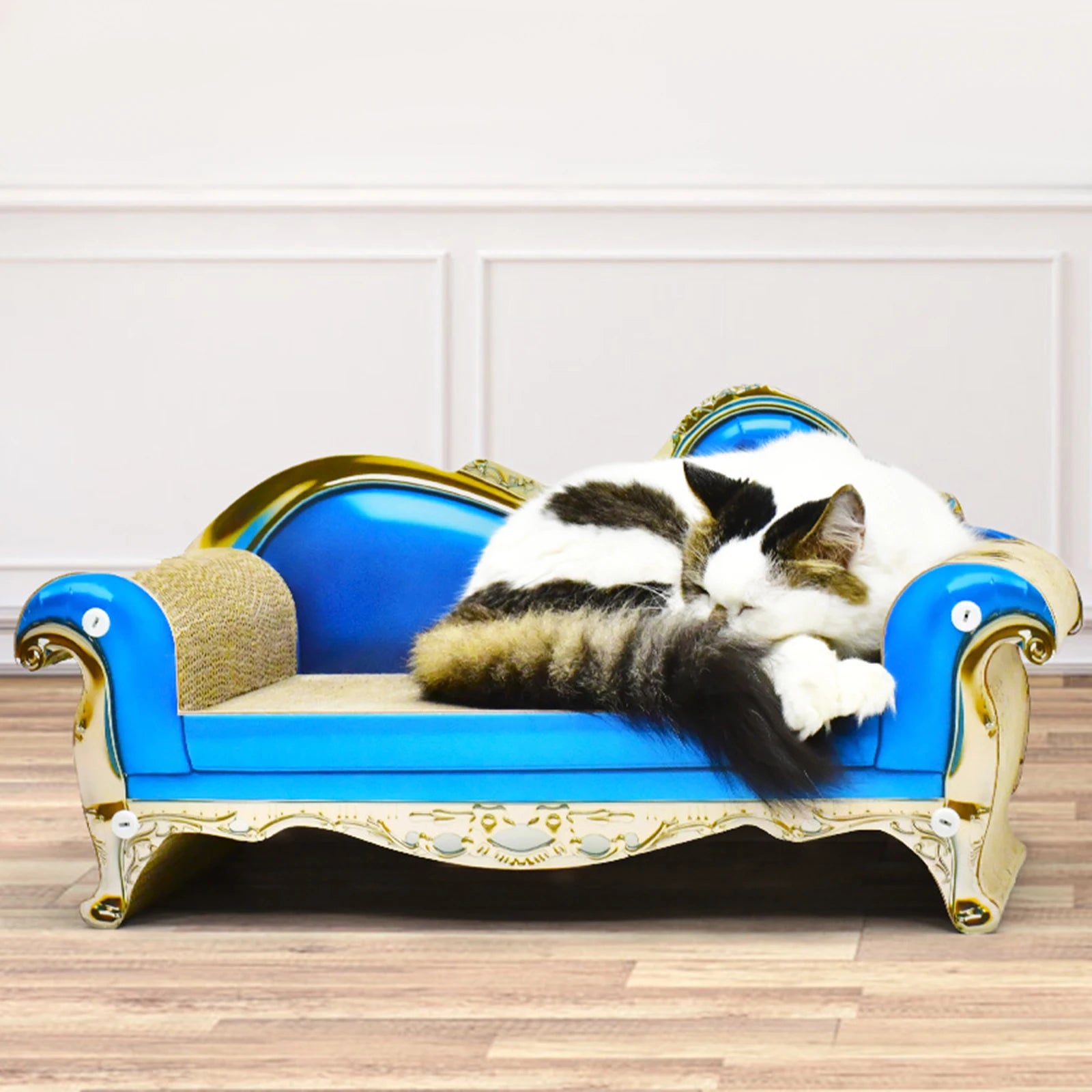 Miniature Sofa-Style Cardboard Cat Scratcher & Lounger – Vintage European Design