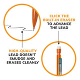 40-Count Mechanical Pencils with Erasers – No.2 Lead 0.7mm Medium Point School Pack