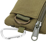 Mini Outdoor MOLLE Pouch – Nylon Zipper EDC Pocket Wallet with Carabiner for Keys, Cards & Essentials