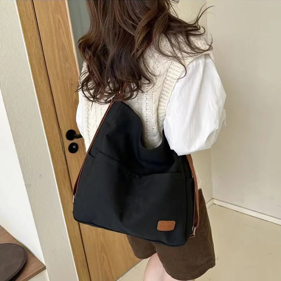 2025 women’s canvas tote bag – large-capacity handbag, multi-functional casual crossbody & shoulder bag for shopping and daily use