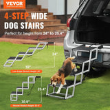 “Vevor 4-Step Folding Dog Car Stairs – Wide Portable Aluminum Pet Steps for Cars, SUVs & Trucks up to 150 lbs”