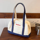 Women’s Canvas Tote Bag – Large Capacity Casual Shoulder Bag with Designer Letter Print for Daily Use 👜✨