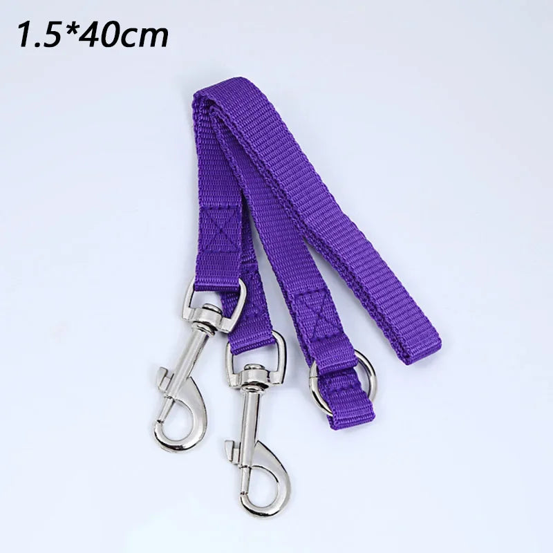 Double Twin Dual Coupler Dog Leash – Adjustable V-Shape Nylon 2-in-1 Lead for Walking Two Dogs