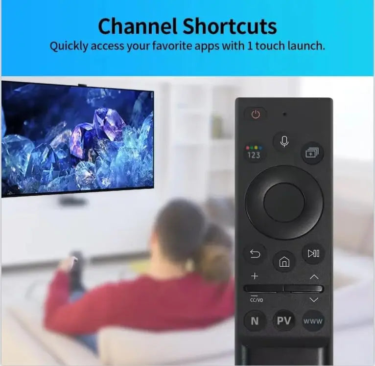 UniversalB Replacement Remote Control – Compatible with Samsung Smart TVs, QLED, 8K, Netflix & Prime Video Shortcuts
