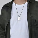 Hip Hop Poker Card Necklace for Men – Stainless Steel Ace of Spades Pendant Chain, Street Style Playing Card Jewelry
