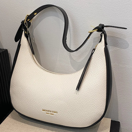 Women’s PU Leather Crescent Hobo Bag – Zipper Closure Shoulder Handbag with Inner Pocket for Work, Travel & Daily Style